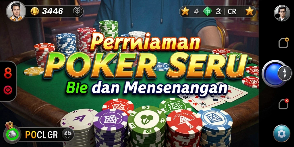Screenshot utama 3446 menunjukkan gameplay Poker yang mendebarkan.