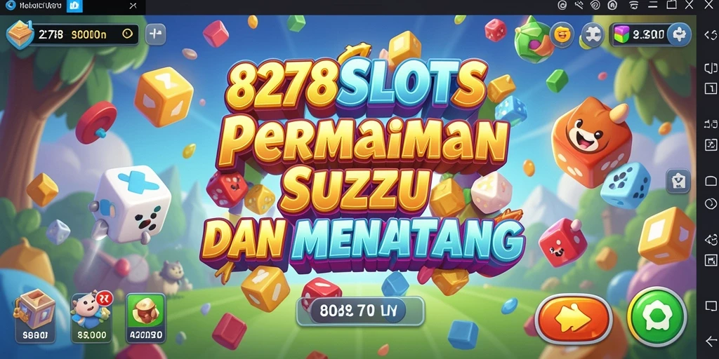 Tampilan gameplay utama 8278SLOTS yang penuh warna dan menantang.
