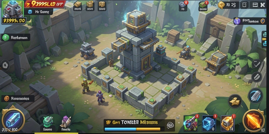 Tangkapan layar utama 9399SLOT menampilkan aksi seru dalam battle Tower Defense.