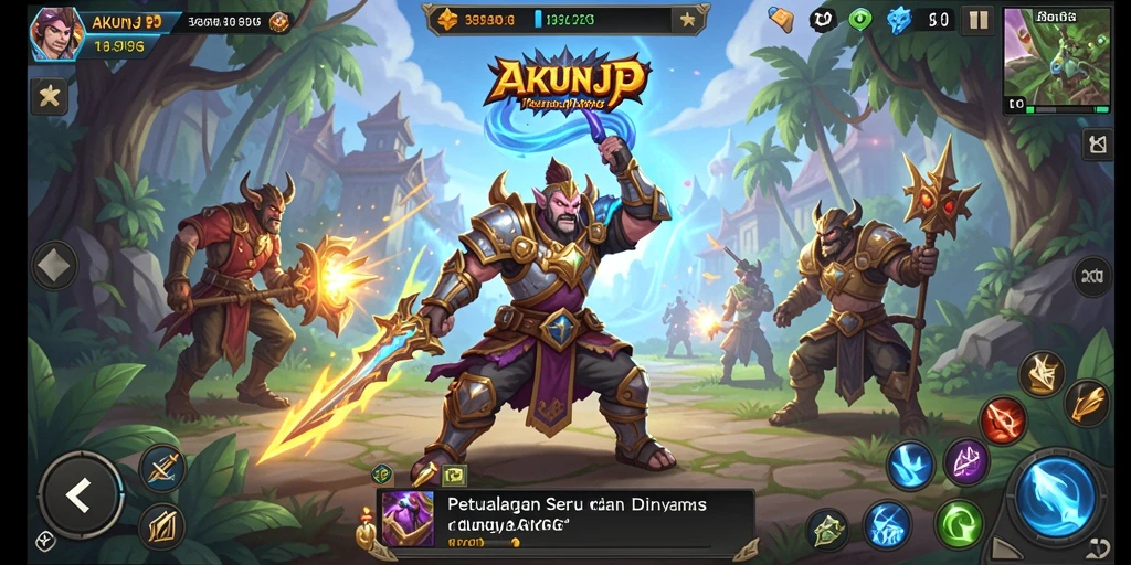 Tangkapan layar gameplay <strong>AKUNJP</strong> menampilkan aksi pertarungan yang mendebarkan.