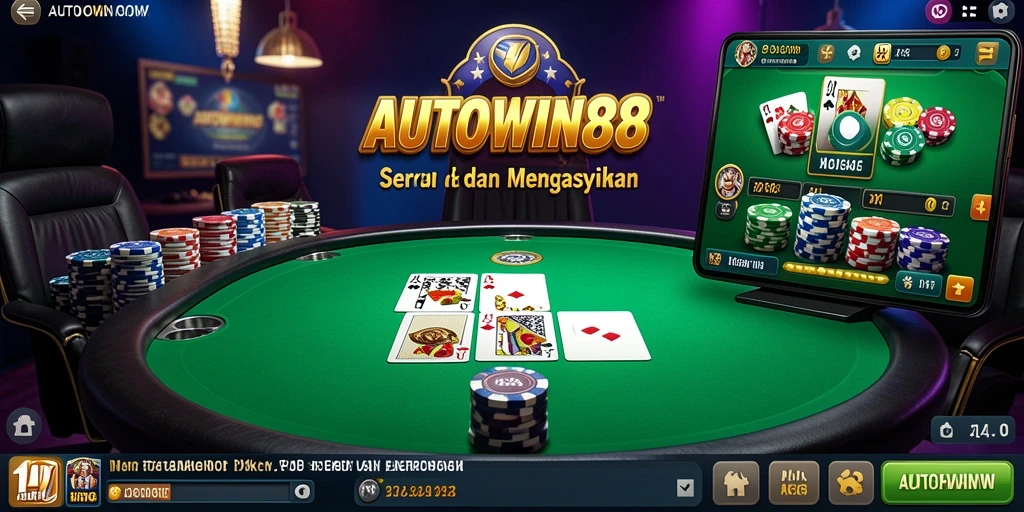 Tampilan gameplay seru dalam aplikasi poker AUTOWIN88.