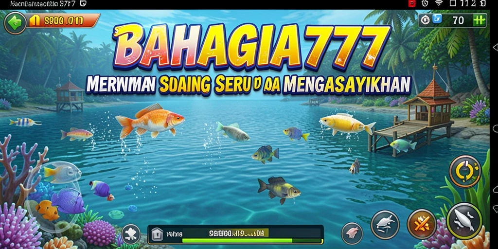 Screenshot menampilkan serunya gameplay memancing di BAHAGIA777.