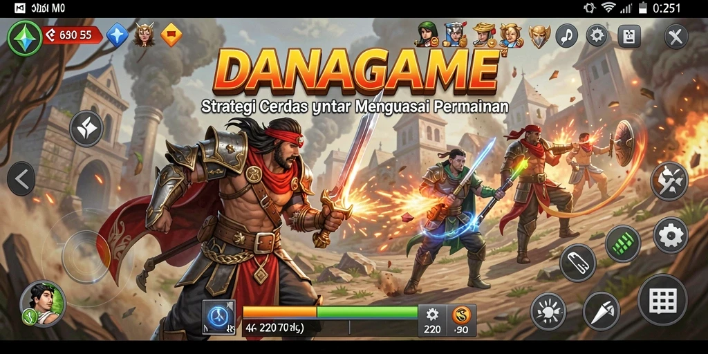 Tampilan dinamis pertempuran strategi dalam DANAGAME yang menarik.