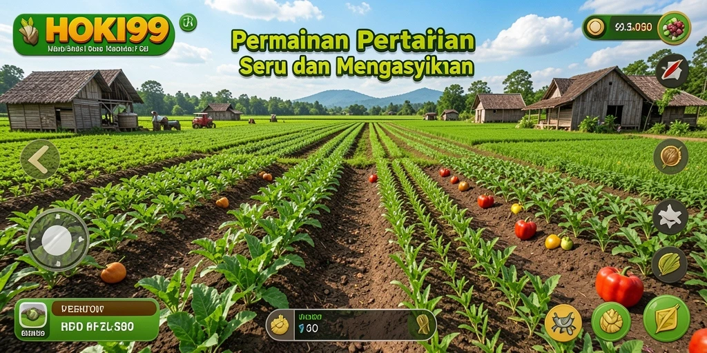 Screenshot HOKI99 menunjukkan momen seru saat bertani.