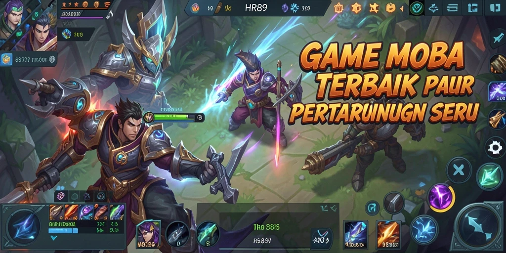 Screenshot HR89 menunjukkan aksi seru dalam pertempuran MOBA.