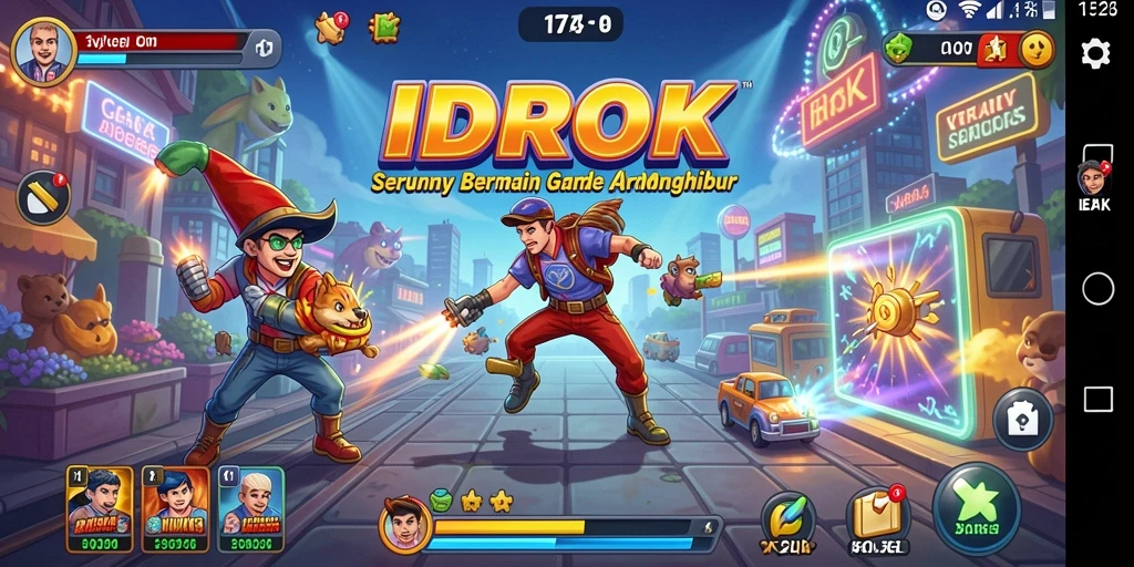 Tangkapan layar gameplay <strong>IDROK</strong> menampilkan aksi seru dalam level Arcade yang menantang.