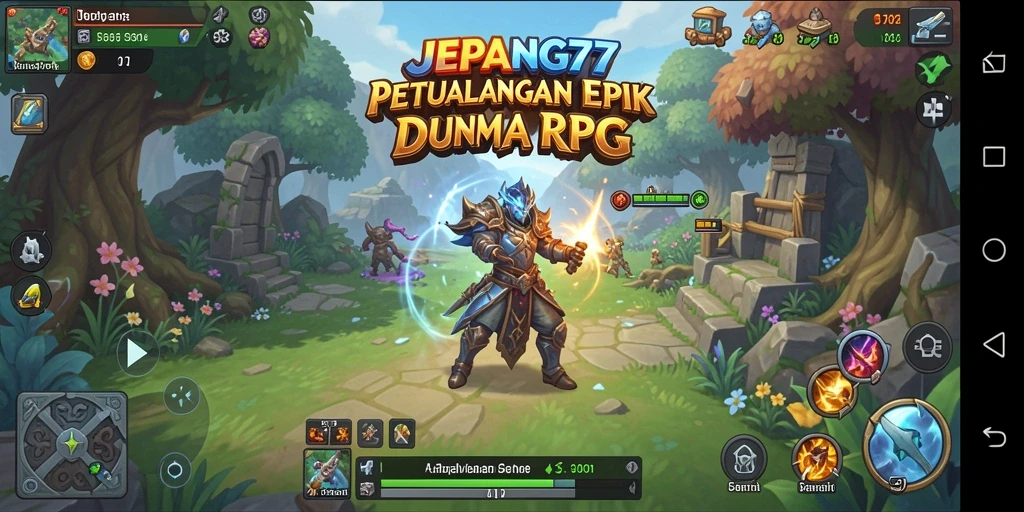Screenshot JEPANG77 menunjukkan epic gameplay RPG yang menakjubkan.