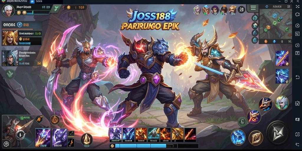 Tampilan gameplay JOSS188 saat pertarungan seru antara tim.