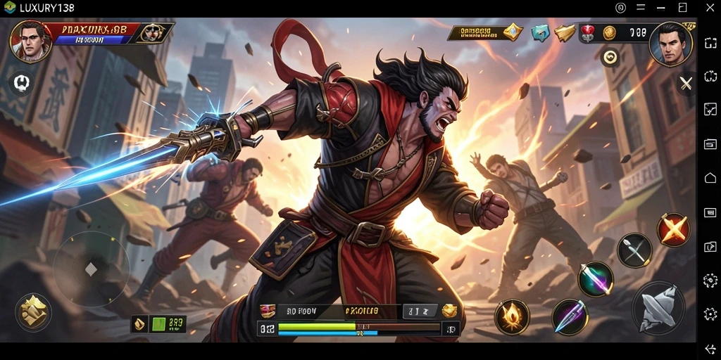 Screenshot gameplay LUXURY138 menampilkan aksi seru dalam pertarungan.
