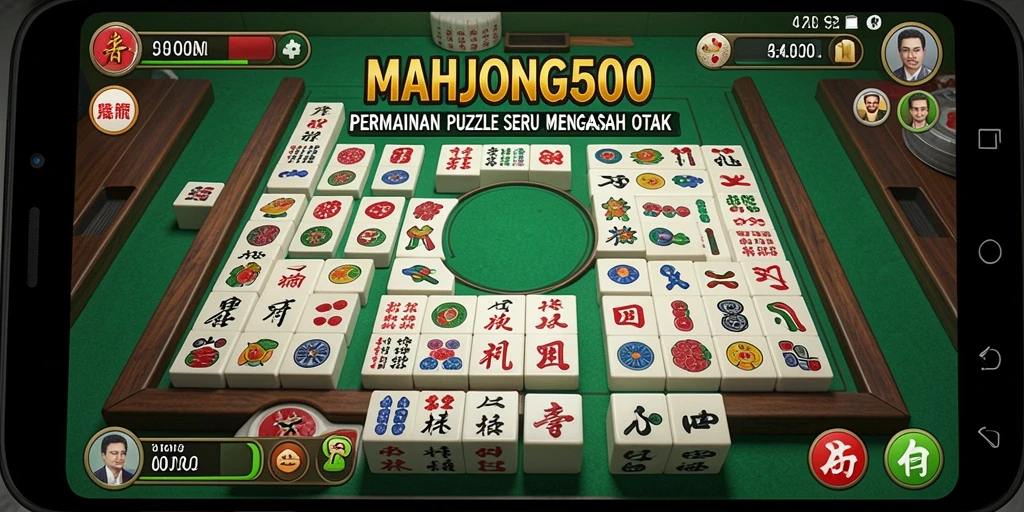Tampilan gameplay seru dari MAHJONG500 yang mengasah otak.