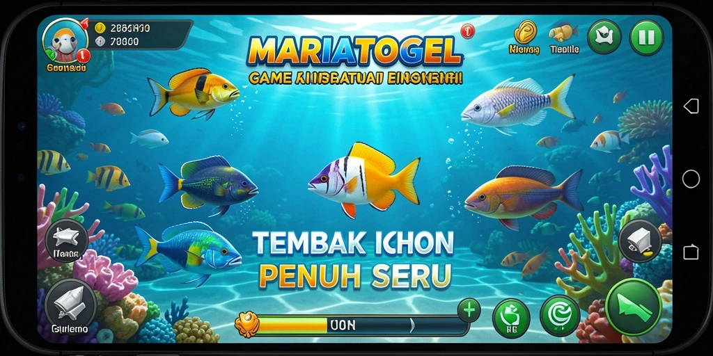 Tangkapan layar MARIATOGEL menunjukkan aksi tembak ikan yang seru dan mendebarkan.
