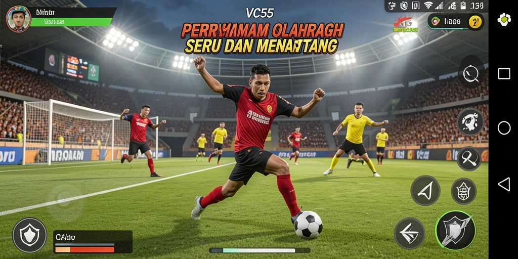 Tangkapan layar menampilkan pengalaman gameplay olahraga yang menegangkan.