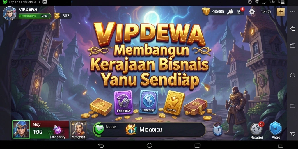Tampilan gameplay <strong>VIPDEWA</strong> saat membangun kerajaan bisnis.