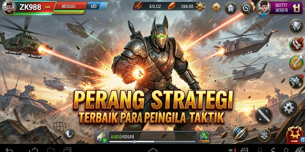 Tangkapan layar ZK988 menunjukkan pertempuran strategis yang intens.